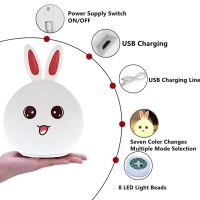 Baby Night Light Silicone Bunny Rabbit Silicone Lamp ZH-03 Desktop Wireless Rechargeable Lamp Lamp Bunny Rabbit with Ears LY-271