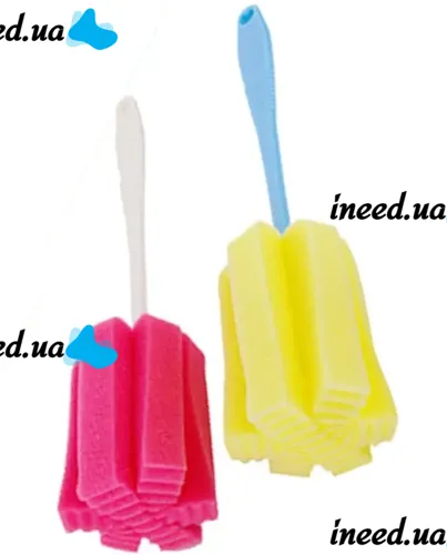 Универсальная губка с длинной ручкой Sponge Cleaning Remiling для мытья бутылок и высоких стаканов, Кухонная убчатая щетка для чистки посуды