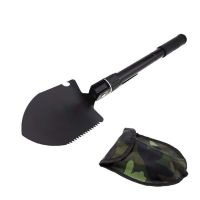 Tourist folding sapper shovel Tramp TR-55, pick, saw, opener with compass 5 in 1 made of steel, Black, tactical, car in a case