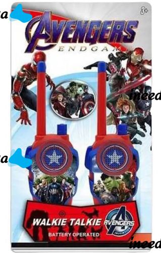 Детский набор из 2 раций Мстители Walkie Talkie Avengers 1568-1 на батарейках до 3м, Детские рации 2 шт Супергерои для связи со звуковыми эффектами