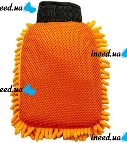 Двухсторонняя рукавичка перчатка Microfibre Super Mitt SB-8605 для мытья машины и уборки пыли, Униврсальная варежка из микрофибры для чистки авто