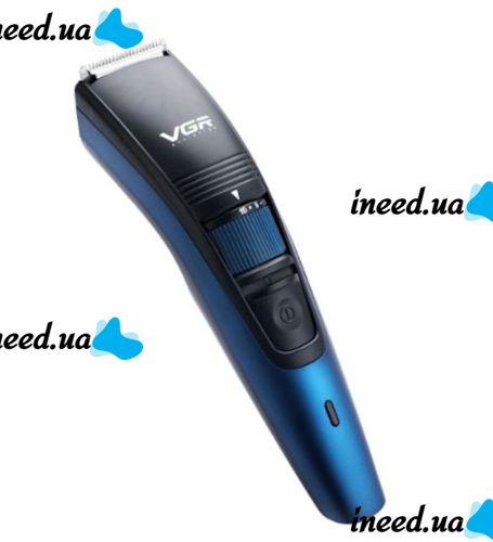 Беспроводная аккумуляторная машинка VGR V-052 Blue для стрижки волос и бороды с насадкой, Аккумуляторный триммер бритва для ухода за бородой 5W Синий