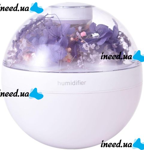 Аккумуляторный увлажнитель воздуха Poke Ball Flower Humidifier OFAN-505 с цветами и LED подсветкой, Настольный аромадиффузор ночник 220мл от USB