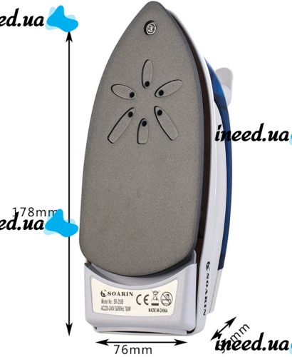 Folding Hand Iron Soarin SR-258B 700W with Steaming Function 3 Modes, Steam Generator Steamer with Folding Handle AND-31-30 White with blue