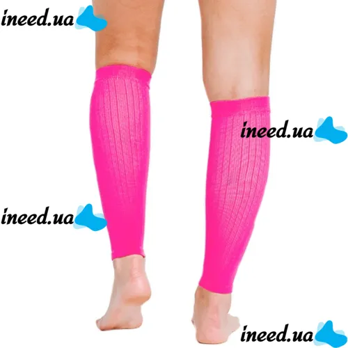 Поддерживающие компрессионные гетры Copper Fit Calf Compression Sleeves, Облегающие гольфы с фиксацией икр, Бандаж для поддержки голени Розовые