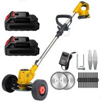 Аккумуляторная газонокосилка триммер DeWalt DCMST156N 48v с колесами для покоса травы и кустов, Беспроводная коса Деволт для стрижки газона