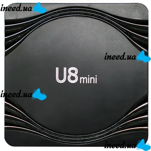 Смарт приставка Smart TV Box U8 Mini 4Gb/32GB Android с пультом, ТВ медиаплеер 4K Андроид со встроенным Wi-Fi модулем для телевизора Черная