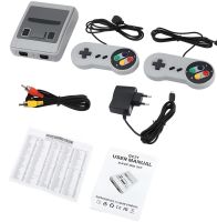 Портативная игровая ретро приставка Dendy 620 игр Денди 8 Bit Super Mini SFC, Детская консоль 8 бит с двумя джойстиками и встроенными играми Серая
