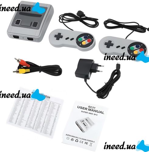 Портативная игровая ретро приставка Dendy 620 игр Денди 8 Bit Super Mini SFC, Детская консоль 8 бит с двумя джойстиками и встроенными играми Серая