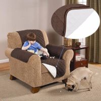 Двухсторонняя накидка чехол на кресло Couch Coat из микрофибры, Защитное двухстороннее водонепроницаемое стеганое покрывало для кресла