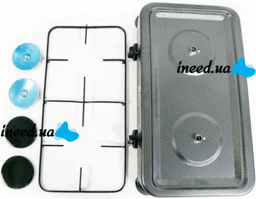Настольный газовый таганок Domotec MS-6602 на 2 конфорки для еды, Двухконфорочная газовая плита настольная варочная поверхность для баллонного газа