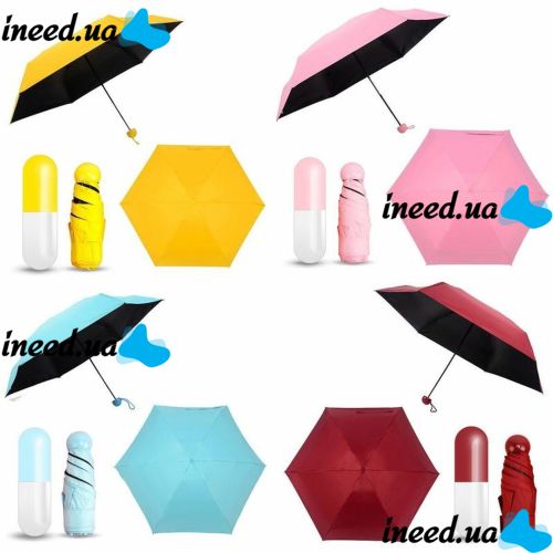 Компактный зонт-капсула Capsule Umbrella, Карманный зонт капсула в футляре, Капсульный складной мини зонтик
