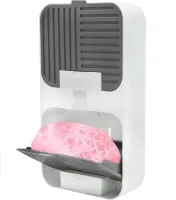Настенный органайзер для мыла Flip Lid Drain Soap Box на 2 отсека с откидными крышками, Двойная навесная мыльница со сливом на стену в ванную