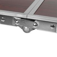 Aluminum Folding Picnic Table with Set with 4 Chairs Premier PR-FX8812 Brown Camping Folding Table Suitcase Folding Table