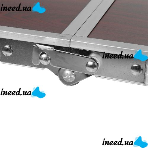 Aluminum Folding Picnic Table with Set with 4 Chairs Premier PR-FX8812 Brown Camping Folding Table Suitcase Folding Table