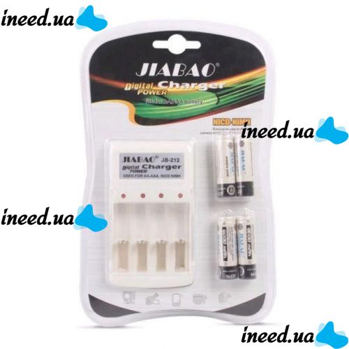 Зарядное устройство с ААА аккумуляторами Jiabao Digital Charger JB-212 AA/AAA