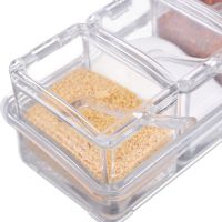 Набор емкостей для хранения специй и приправ Crystal Seasoning Box на 4 отсека, акриловый органайзер, баночки для сыпучих продуктов с подставкой