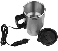 Автомобильная термокружка термос с подогревом Electric Mug 140Z чашка 400мл 12V, авто кружка кипятильник от прикуривателя в машину 2240 Серебристый