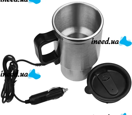 Автомобильная термокружка термос с подогревом Electric Mug 140Z чашка 400мл 12V, авто кружка кипятильник от прикуривателя в машину 2240 Серебристый