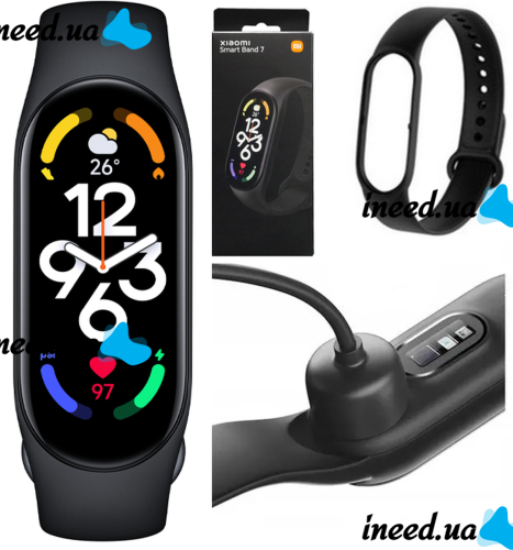 Фитнес браслет Smart Band M7 black Xiaomi Mi Band 7 FitPro цветной М7 шагомер, измерение давления и пульса черные, смарт часы, smart watch