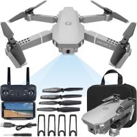 Профессиональный складной квадрокоптер Rias Drone 2 E68 с Wi-fi камерой 720p и пультом ДУ, Дрон коптер N18 wifi на радиоуправлении в кейсе Серый