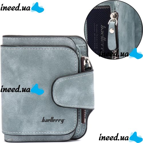 Женский замшевый кошелек Baellerry Forever Mini N 2346 Blue Jeans женское мини портмоне на 10 отделений для купюр и мелочи 10.5Х11.5 см Голубой