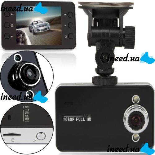 Car DVR DVR K6000 Full HD Vehicle Blackbox DVR 1080p, DVR 6000 FullHD, Car DVR 2.4 inch Screen in Car Interior Black