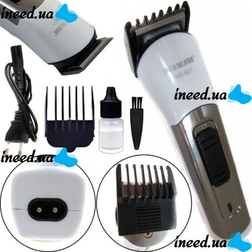 Nikai NK-621AB Wireless Hair Clipper with Removable Battery , Men's Rechargeable Beard Trimmer 3W Nikai NK621 White