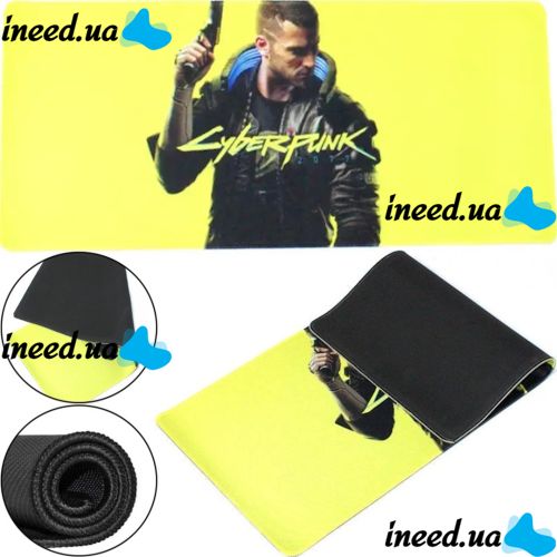 Игровой компьютерный коврик для мышки Gaming mouse pad Cyberpunk 700-1 70x30x0.3 см, Игровая поверхность Киберпанк для компьютерной мыши 96459