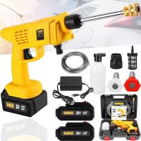 Беспроводная мойка высокого давления DeWalt DCPW560B 24V 5Ah 2 аккумулятора, аккумуляторная мини автомойка с кейсом, распылитель Деволт для авто