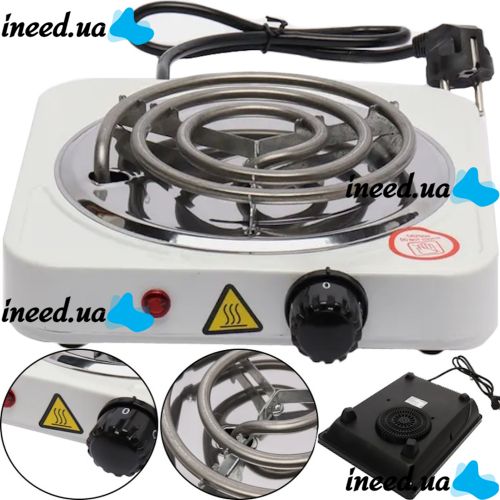 Электрическая настольная спиральная плита на одну конфорку Hot Plate JX-1010B 1000W, Одноконфорочная электроплита 1000Вт с термостатом на 5 положений