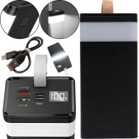 Внешний аккумулятор с быстрой зарядкой Power Bank Hoco J89A 60000mAh 22.5W, Портативная батарея повербанк Хоко 18W с фонариком и ремешком Черный