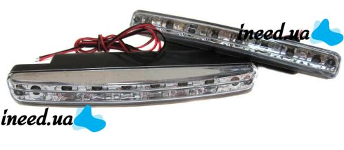 Светодиодные дневные ходовые огни DRL 8 LED 12v ДХО DR-2 030 Универсальные автомобильные светодиодные фары дневного света на 8 диодов 
