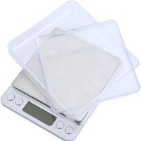 Large jewelry scales Domotec MS-1729 from 0.1 gr to 2000 gr per 2 kg gram electronic scales with 2 bowls containers and battery-powered display Gray
