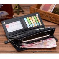 Мужской кожаный кошелек клатч Baellerry Italia Black B618 на молнии, Мужское портмоне на 21 отделение Черный