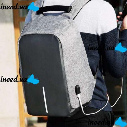 Anti-theft Backpack Bobby XD Design Grey USB with USB Charging Connector travel bag 9009