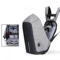 Anti-theft Backpack Bobby XD Design Grey USB with USB Charging Connector travel bag 9009