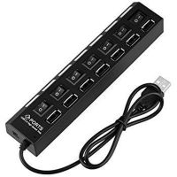 USB хаб Memos 7SW на 7 портов USB 2.0 Black, разветвитель с кнопками on off HUB Черный 