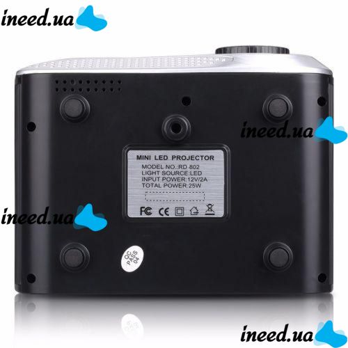 Проектор портативный мультимедийный с динамиком Led Projector RD-802 Black
