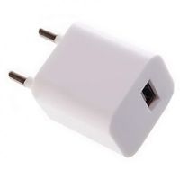 USB Адаптер - зарядка White 220V 1А кубик, блок питания