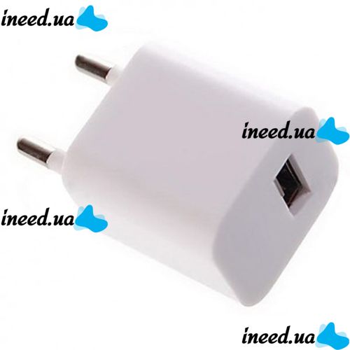 USB Адаптер - зарядка White 220V 1А кубик, блок питания