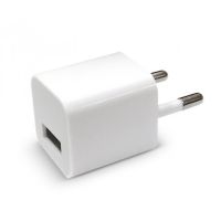 USB Адаптер - зарядка White 220V 1А кубик, блок питания