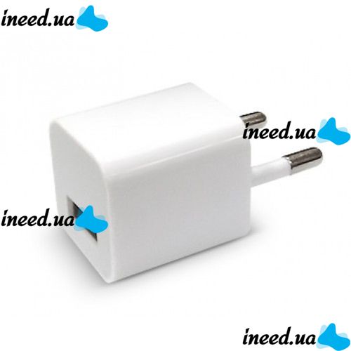 USB Адаптер - зарядка White 220V 1А кубик, блок питания