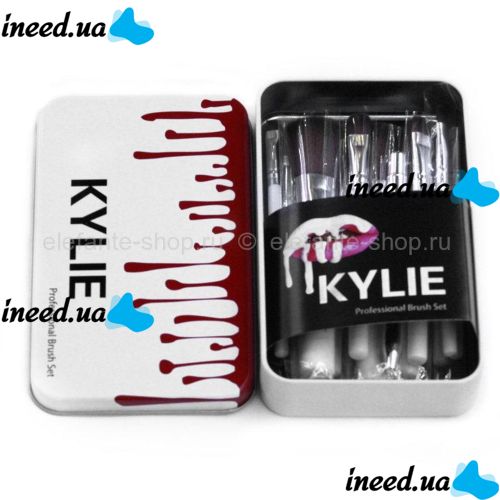 Профессиональный набор кистей для макияжа Kylie Jenner Кисти 12 штук Макияжные кисточки для профессионального макияжа глаз, губ и лица в коробке