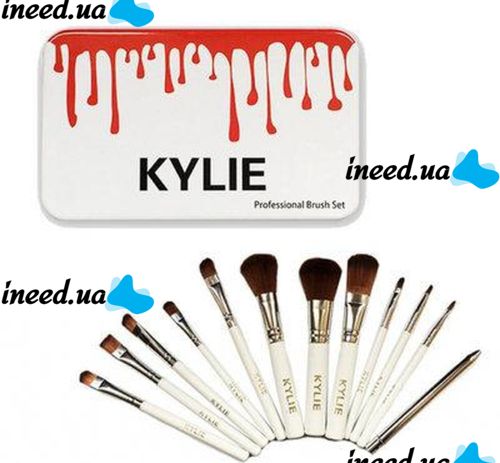 Профессиональный набор кистей для макияжа Kylie Jenner Кисти 12 штук Макияжные кисточки для профессионального макияжа глаз, губ и лица в коробке