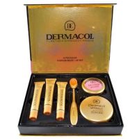 Набор тональных кремов Dermacol Make-up 6 в 1 M809 210, 211, 212 + Кисть щетка, Пудра, Румяна