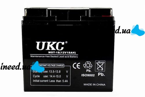 Универсальный аккумулятор UKC 12V 18Ah WST-18 (Аккумуляторная батарея 12В 18Ач)