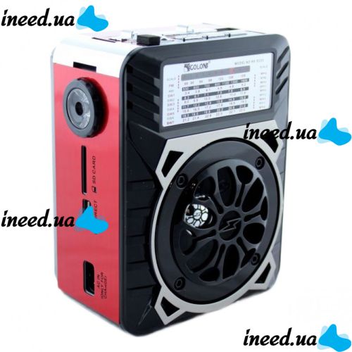 Аккумуляторный радиоприемник Golon RX-9133 с фонариком и встроенным плеером SD, USB, от сети с аккумулятором, FM Радио приемник Колонка на батарейках