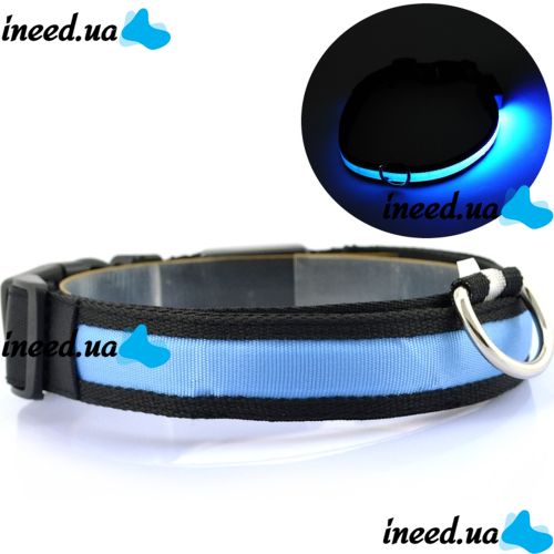 Світиться тканинний нашийник Glow Ring для кішок і собак світлодіодний неоновий з LED підсвічуванням на акумуляторі з USB для домашніх вихованців