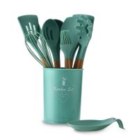 Универсальный набор кухонных силиконовых принадлежностей 12шт Kitchen Set, Силиконовый кухонный набор с подставкой на 12 предметов Китчен Сет